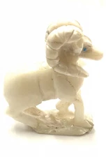 Zuni Alabaster Stone Ram Fetish By Joshua Leki Handmade Rare On Ebay Nice  