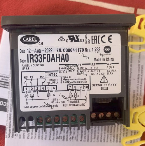 NEU für Carel IR33F0AHA0 Thermostat 115V IR33FOAHAO