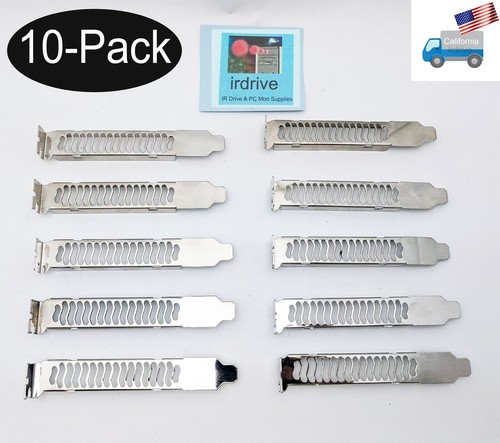NEW 10-Pack Chrome PC Case Air Ventilated Addon Card Expansion Slot Cover Plates - Afbeelding 1 van 19