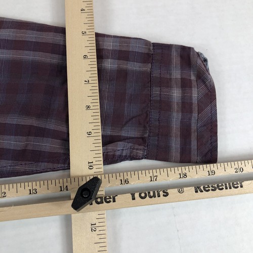 Helix Shirt Men's Large Purple Colorful Plaid Button Down Cotton Long Sleeve - Picture 8 of 12
