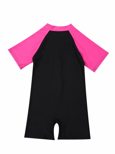 Children Cartoon Print Girls One Piece Short Sleeve Boyshorts Swimsuits Swimwear - Picture 28 of 58
