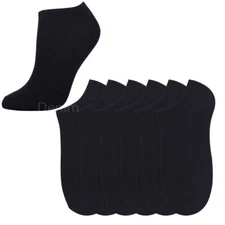 12 Pairs of Black Low-Cut Athletic No Show Socks for Men and Women 6-8 9-11