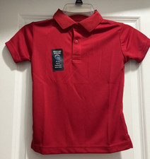 Boys Red Nautica School Uniform Moisture Wicking Collared Shirt Large 6 NWT