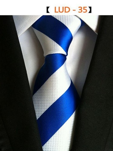 Cravatta a righe blu a quadri - cravatta paisley cravatta collo uomo accessori moda - Foto 39 di 43