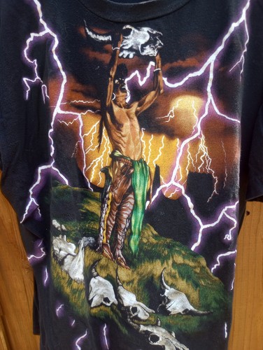 vintage American Thunder native american lightning all over print t shirt XL - Picture 1 of 9