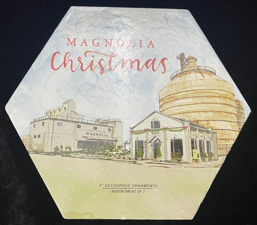 Magnolia Market Silos Waco TX Decoupage Ornaments Set of 7 Chip Joanna Gaines - Picture 2 of 5