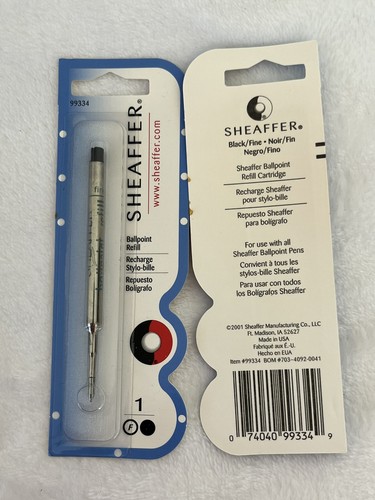 Lot 2 Sheaffer Slim Rollerball Pen Refill Black Fine or Medium 99335 99334 New - Picture 1 of 8