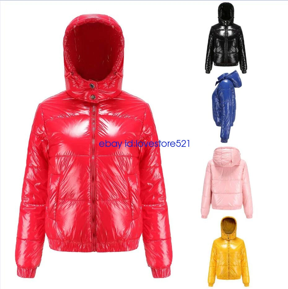 Damen Winter Jacke Mantel Kapuze Steppjacke Warme Winterjacke Glänzend EU S-3XL