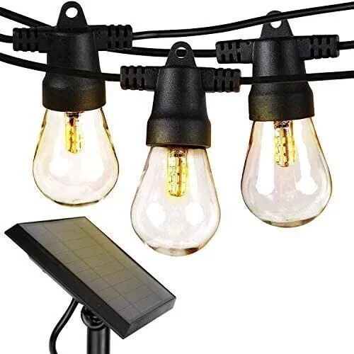 Brightech Ambience Pro solarbetriebene Außenlichterkette, 48/27 Fuß Edison Glühbirne - Bild 1 von 9
