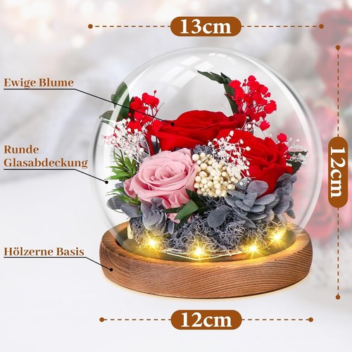 Ewige Rose im Glas - Infinity Rosen Geschenke für Frauen, Weihnachtsgeschenk - Bild 6 von 23