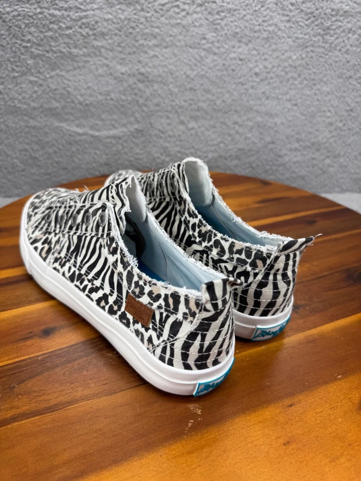 Mocassim Blowfish Leopardo Zebra Sapatos de Lona Tênis Desgastado Tamanho 11 - Imagem 4 de 4