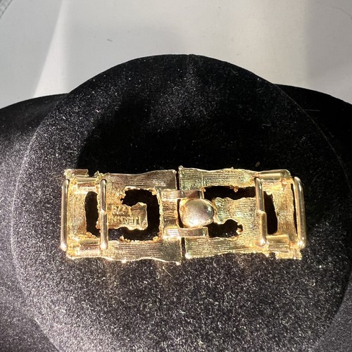 VINTAGE 1978 Jeannie Bouchever signierte Gürtelschnalle goldfarben 1978 ineinandergreifend - Bild 2 von 4