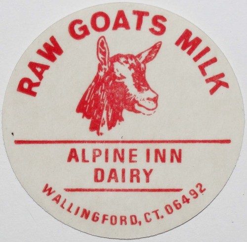 Vintage milk bottle cap ALPINE INN DAIRY Raw Goats Milk Wallingford Connecticut - Picture 2 of 2