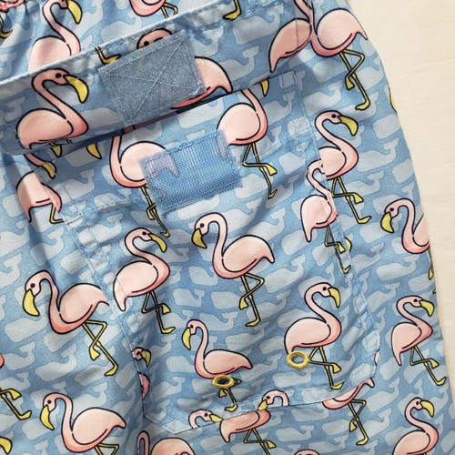 Vineyard Vine Swim Trunks Men M Blue Classic Flamingo Shorts Drawstring - Picture 5 of 8