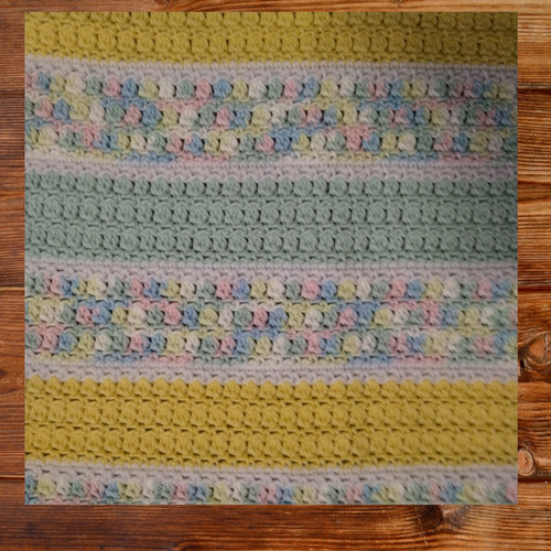 CROCHET BABY AFGHAN BLANKET 34 BY 34 INCHES PASTEL COLORED HANDMADE - 第 3/4 張圖片