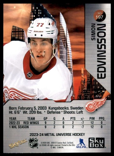 2023-24 UD SKYBOX METAL UNIVERSE HOCKEY BASE CARDS - Stars - Rookies - UPICK - Picture 390 of 396