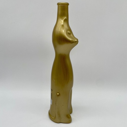 GOLD HAPPY LUCKY CAT KITTY Wine Empty BOTTLE Rheinhessen Riesling GERMANY 13" - Picture 2 of 12