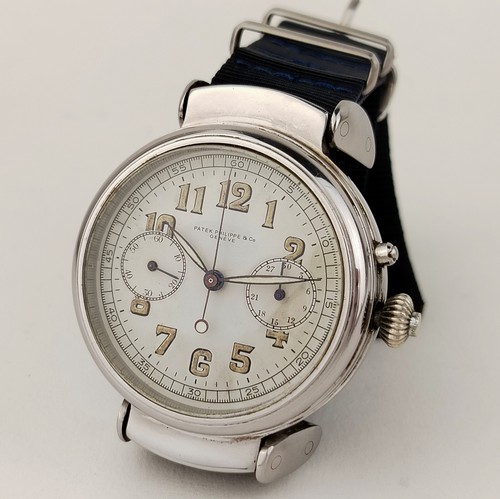 EXTRA BIG PATEK PHILIPPE CHRONOGRAPH MEN'S WATCH 46mmØ ALL STAINLESS STEEL CASE - Picture 3 of 21