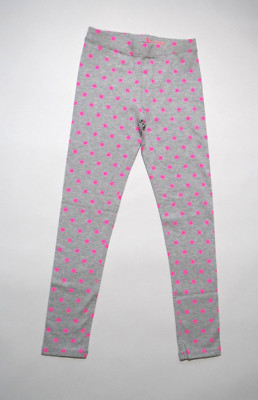 J.CREW CREWCUTS GIRLS GREY PINK POLKA DOTS ELASTIC WAIST STRETCH LEGGINGS Sz 7