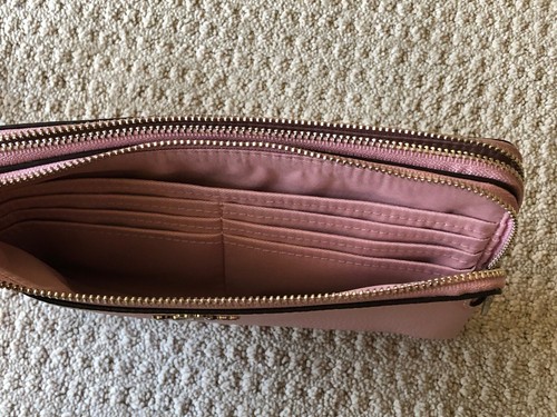 New Coach Double Zip Wallet F87587 Wristlet - Picture 3 of 6