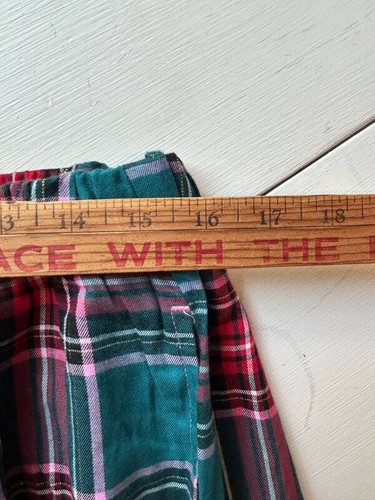 Victorias Secret 2 Piece Pink Green Plaid Gold Pajama Lounge Set Pants New XXL - Picture 11 of 13
