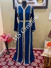 SALE!! Dark-Turquoise African Attire Bridesmaid Embroidered Wedding Dress 511