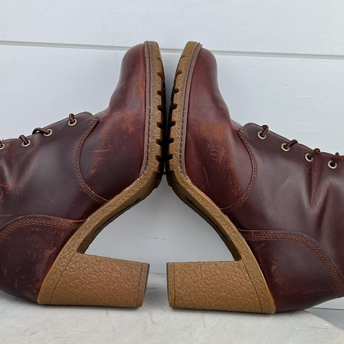 Timberland Glancy Brown Leather Lace Up Ankle Boot A18Z6 Block Heel Womens 8 - Picture 10 of 16