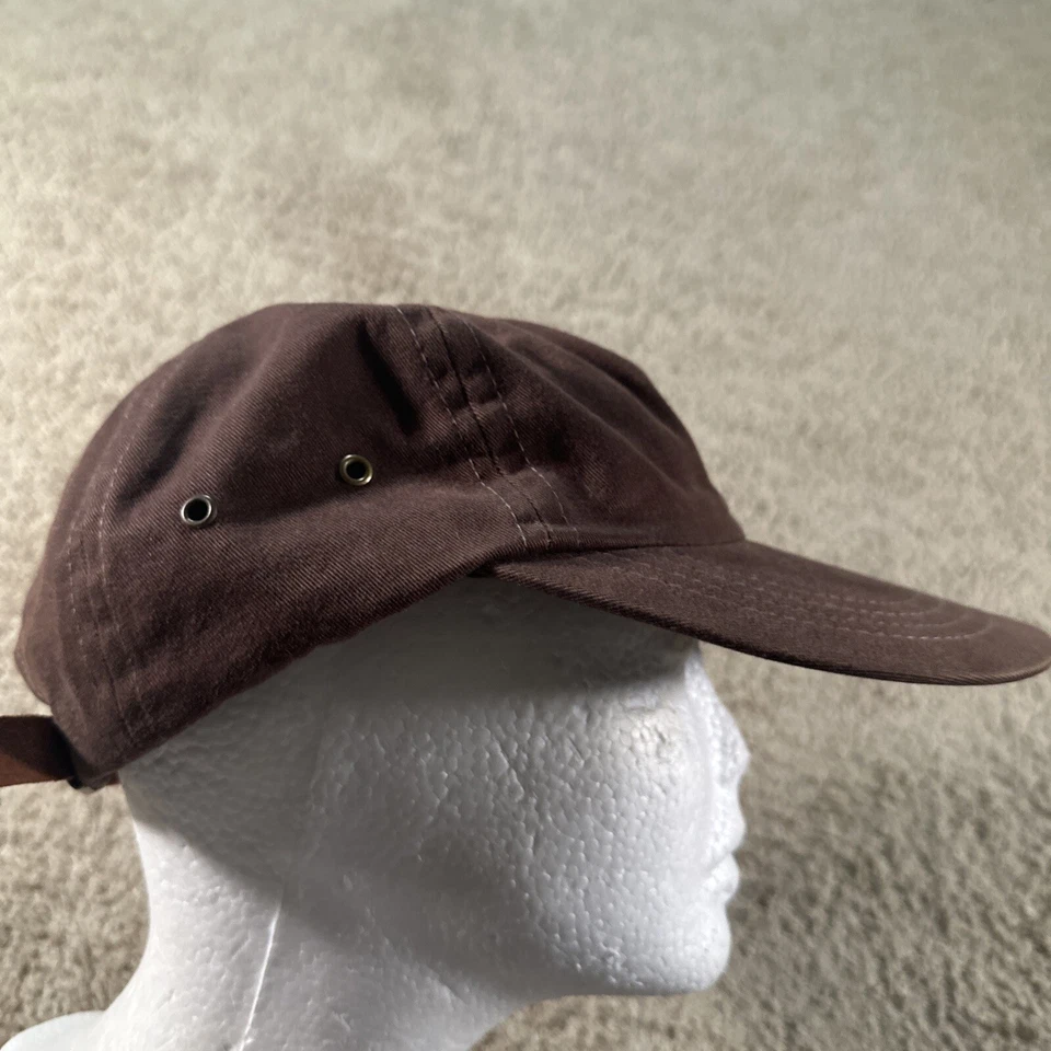 De Colección Tommy Hilfiger Sombrero Gorra Adulto Marrón Cuero Correa Ala Ancha Pequeño Logo EE. UU. Foto 4 de 4