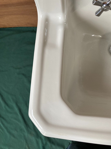 Vtg Mid Century White Wall Mounted Shelf Back Bath Sink Old Standard 72-25E - Picture 12 of 22