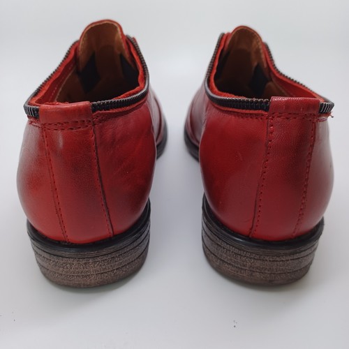 Miz Mooz Shoes Size US 8.5 Lauralyn Leather Oxford Laceless Zipper Trim Oxblood - Picture 5 of 15