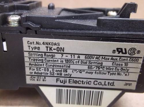 4NK0AS Fuji Electric NEW In Box Heater Overload Relay Range 7A-11A 4NKOAS TK-0N - Picture 4 of 4