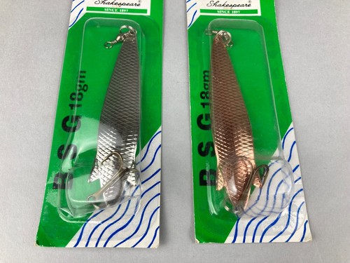 2 x NEW OLD STOCK SHAKESPEARE BSG 18g ABU TOBY STYLE PIKE SALMON SPOONS LURES - Picture 3 of 8