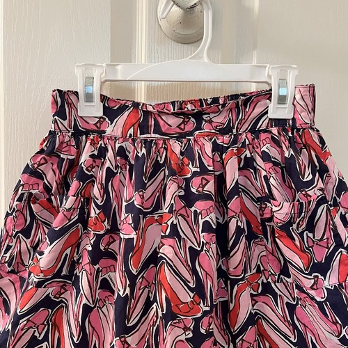 Lilly Pulitzer Elastic Waist Skirt Break A Leg High Heel Shoe Girls XL 12-14 - Picture 2 of 10