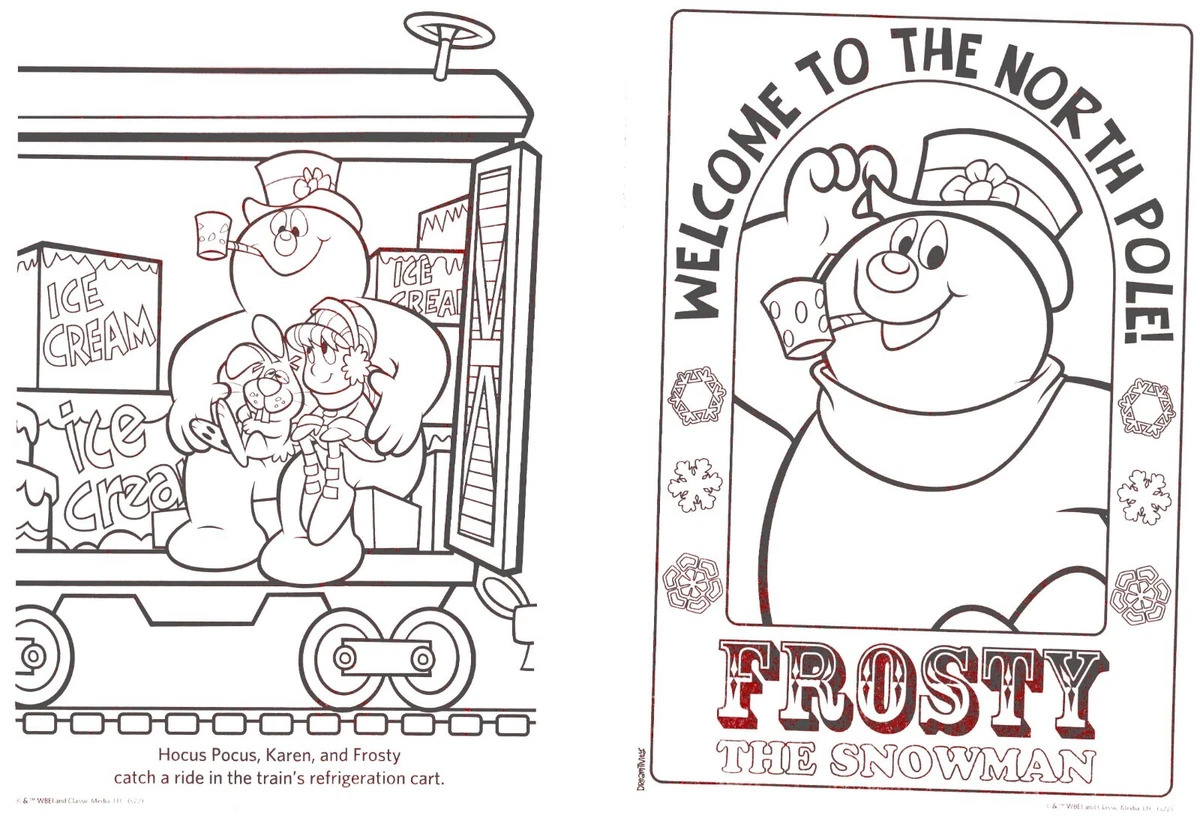 Karen And Frosty The Snowman Coloring Pages