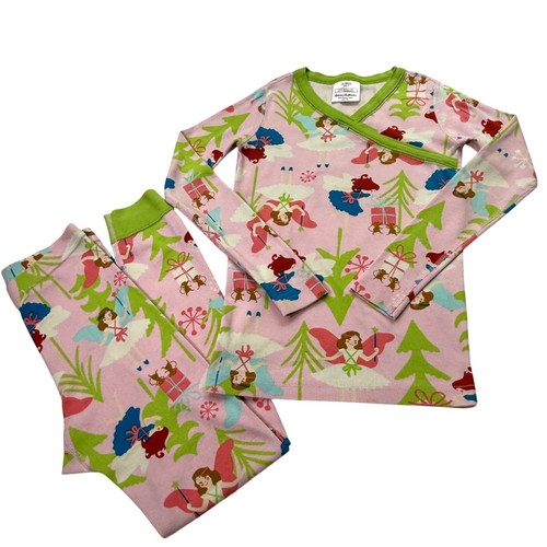 Hanna Andersson Long John Pajama Set Sugarplum Fairy Print Pink Girls 6/7