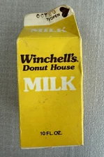 Vintage 1980's Winchell's Donut House Milk Carton Used/Empty Los Angeles Dairy