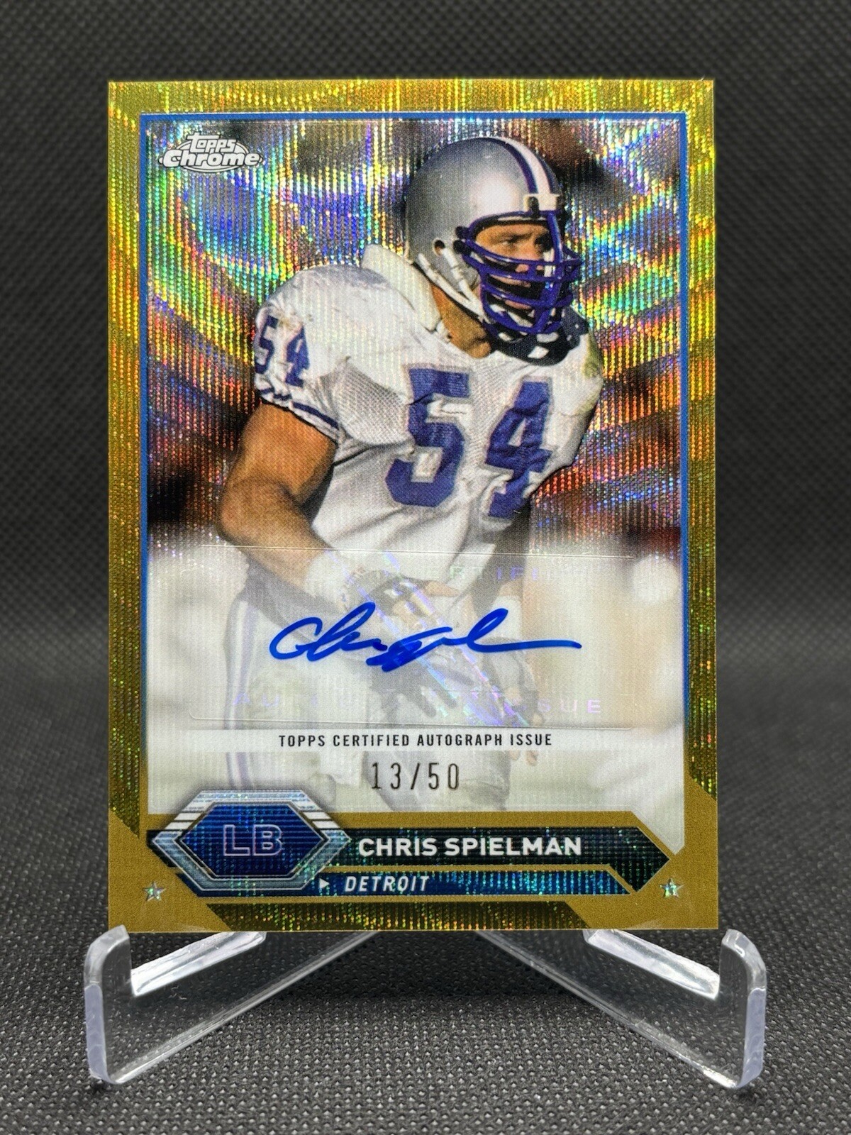 2023 Topps Composite Topps Chrome Gold Wave Refractor Auto Chris Spielman 13/50