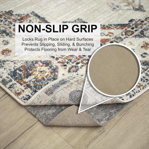 8' X 10' Non Slip Rug Pad Gripper 1/4 Thick Dual Surface Felt + Rubber Gripper - - Picture 2 of 12