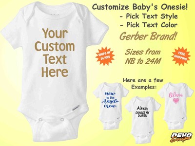 CUSTOM PRINTED ONESIES Personalized Great Shower Gift