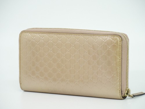 Cartera GUCCI Guccissima charol 258406 cremallera redonda rosa metálico - Imagen 2 de 15