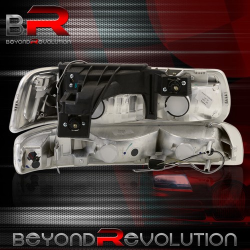 For 1999-2002 Silverado 1500 2500 HD 3500 Clear LED DRL Headlight + Signal Lamp - Picture 5 of 6