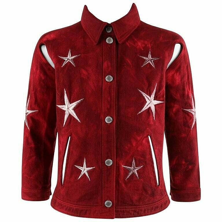 ALEXANDER McQUEEN S/S 2000 “Eye” Star Embroidered Aesthetic Denim