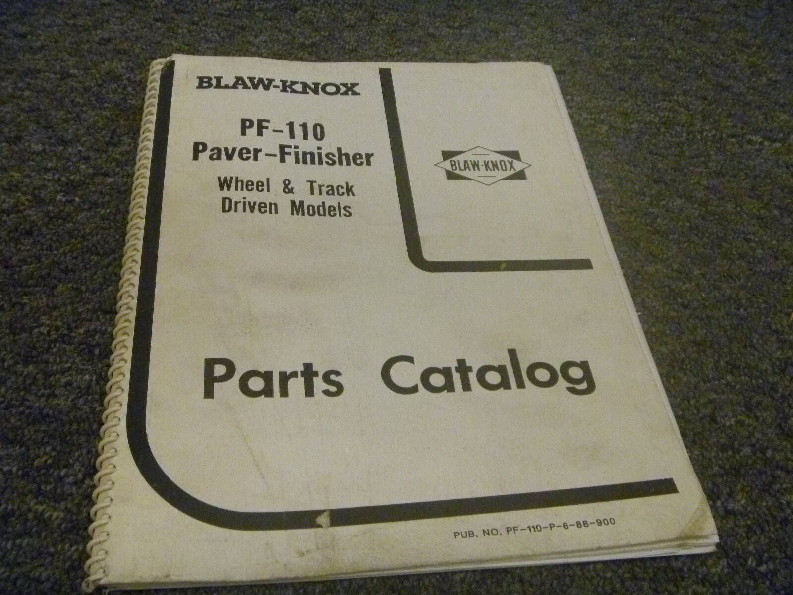 Blaw Knox PF110 Wheel & Track Driven Paver Finisher Parts Catalog