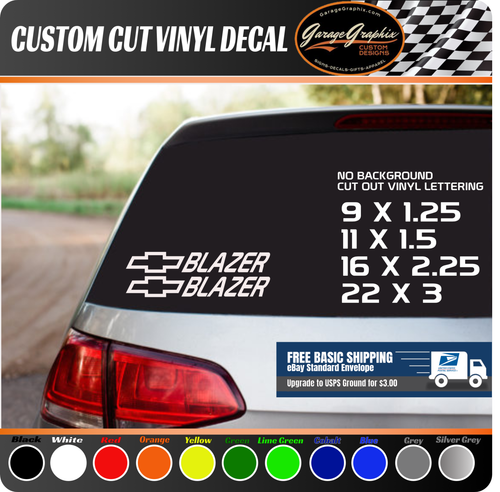 Chevy BLAZER BowTie  with Text Vinyl Decals PAIR decals! Pick size and Color. - Bild 1 von 4