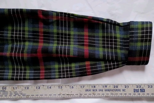 Pendleton Virgin Wool Women SM Plaid Button Up Shirt Tapered GRN Red BLU Untuck - Picture 13 of 13