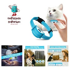 Cat Shock Collar, Beep, Vibration and Shock 3 Modes to Auto Stop Meowing, Lig...