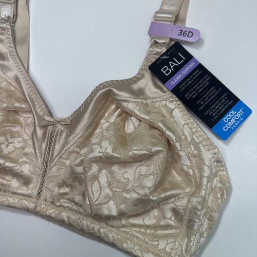 Sujetador Bali para mujer doble soporte cierre spa sin cables suave topo 36D NUEVO DF3372 - Imagen 3 de 7