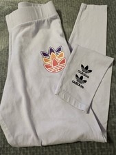 adidas printed side tights purple tint, Girls Large