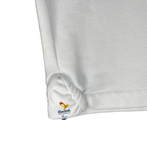 Olympics Polo Shirt (SZ L) White Sports Athletic Olympic Athleisure Rio - Picture 5 of 9