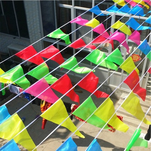 50M.Colorful Triangle Flag Pennant String Banner Festival Party Holiday Decor - Picture 12 of 12